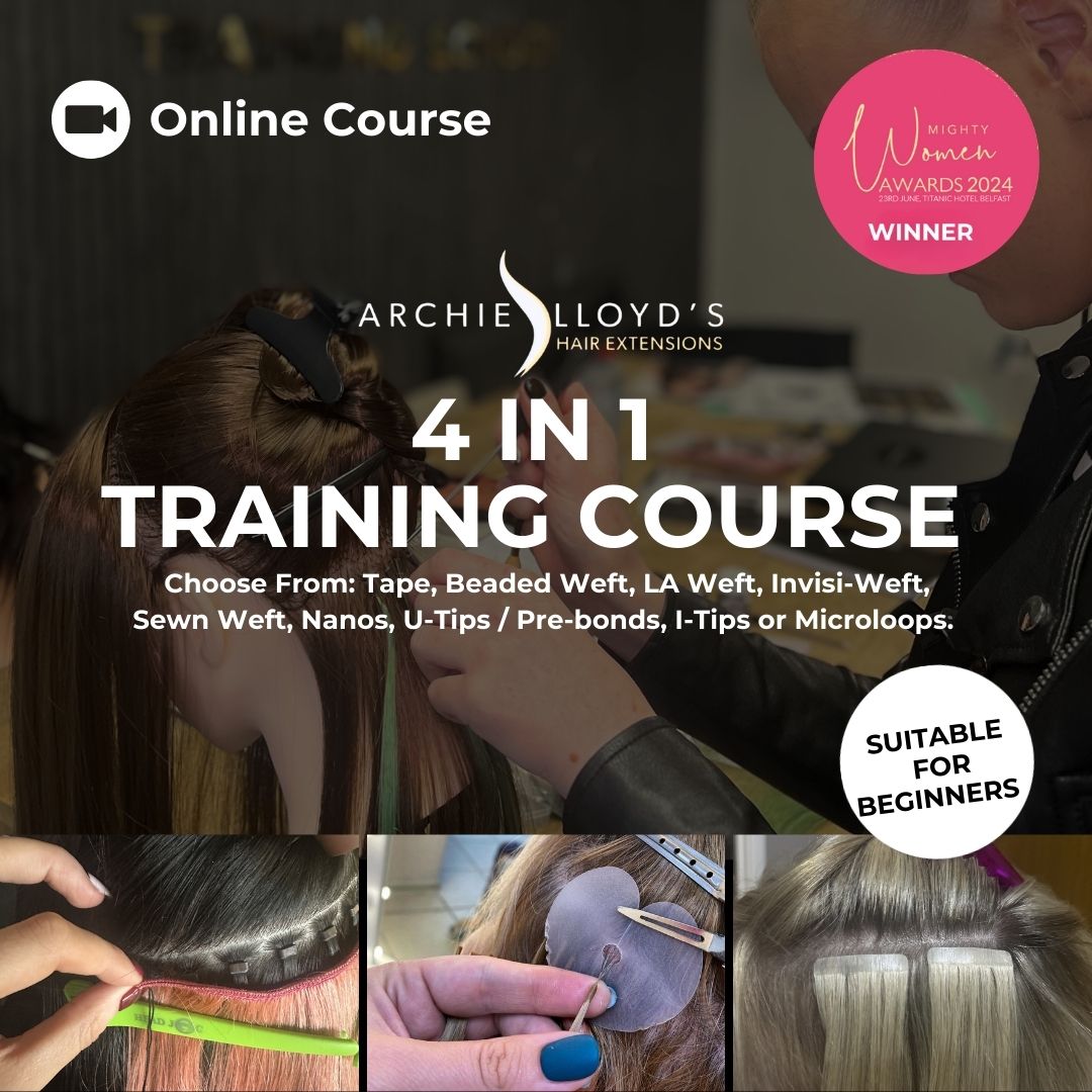 4 IN 1 Most Popular Hair Extension Methods Online Course