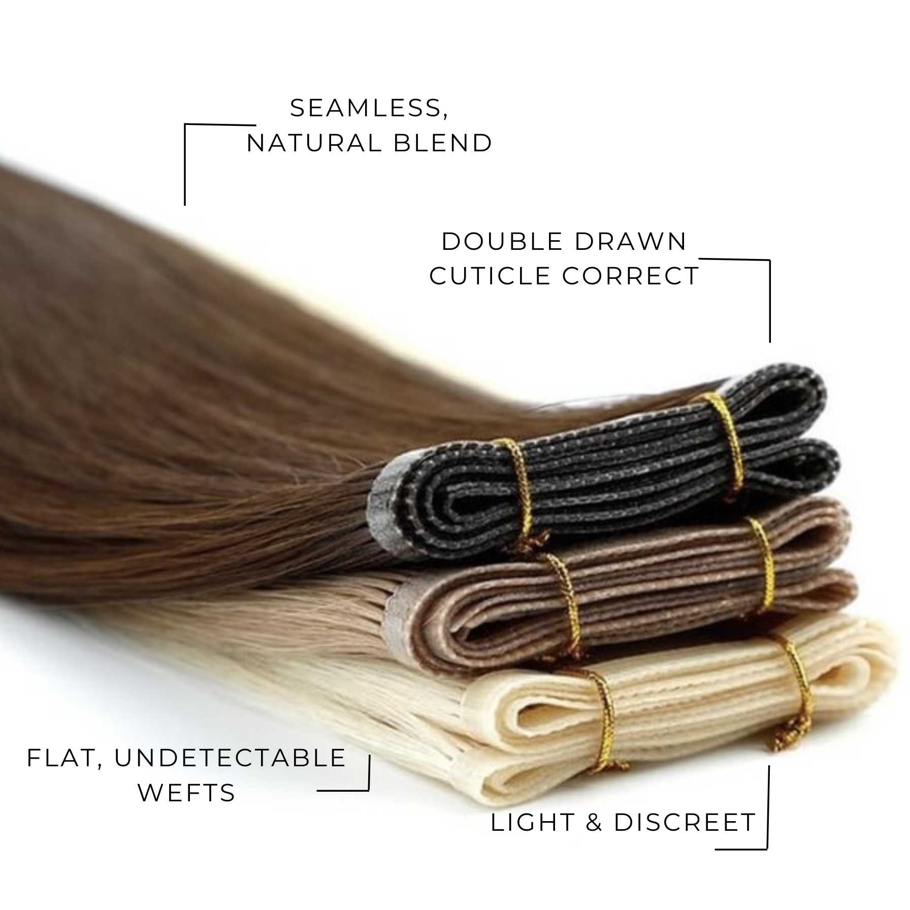 24 Inch Custom Superior Flat Weft Hair Extensions
