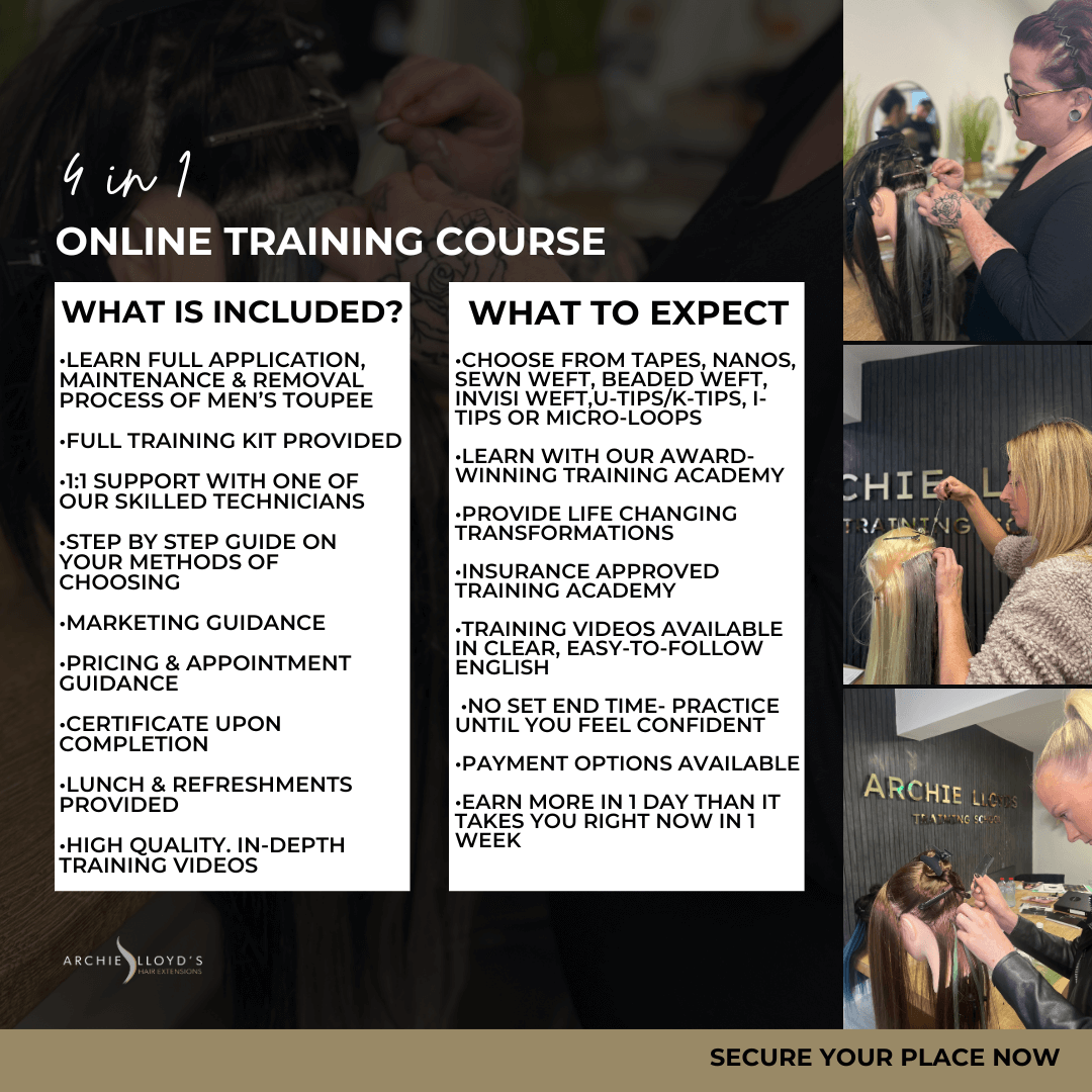 4 IN 1 Most Popular Hair Extension Methods Online Course