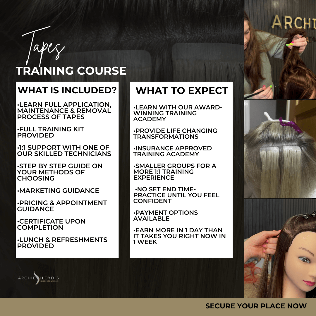 Curso presencial de extensiones de cabello con cinta adhesiva