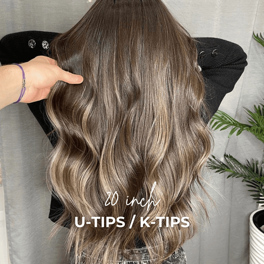 Extensiones de cabello de 20 pulgadas con punta en U/preencoladas
