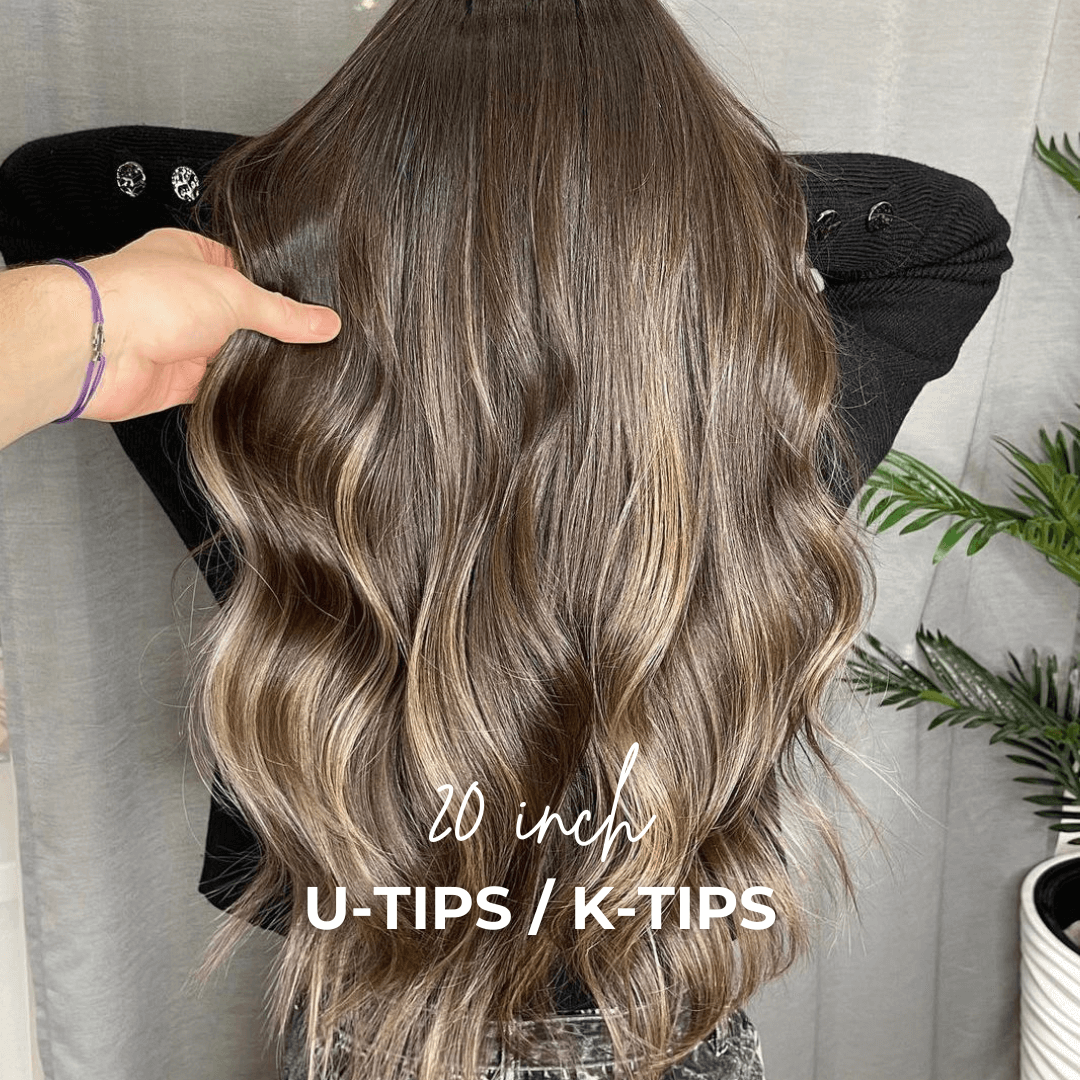 Extensiones de cabello de 20 pulgadas con punta en U/preencoladas