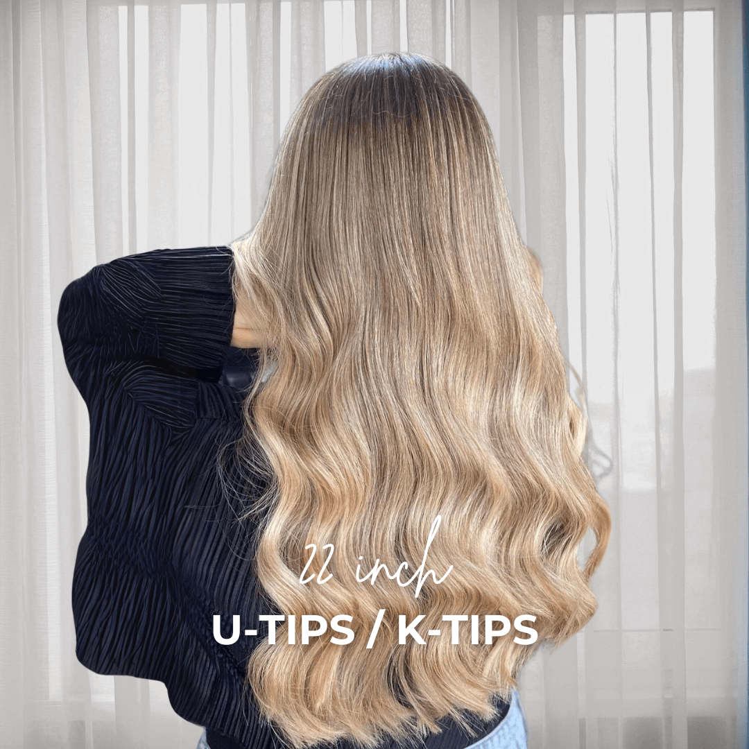 Extensiones de cabello de 22 pulgadas con punta en U/preencoladas