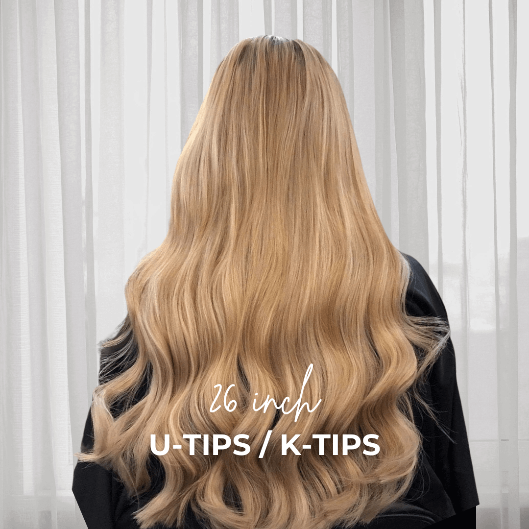 Extensiones de cabello personalizadas de 26 pulgadas con punta en U y preencolado