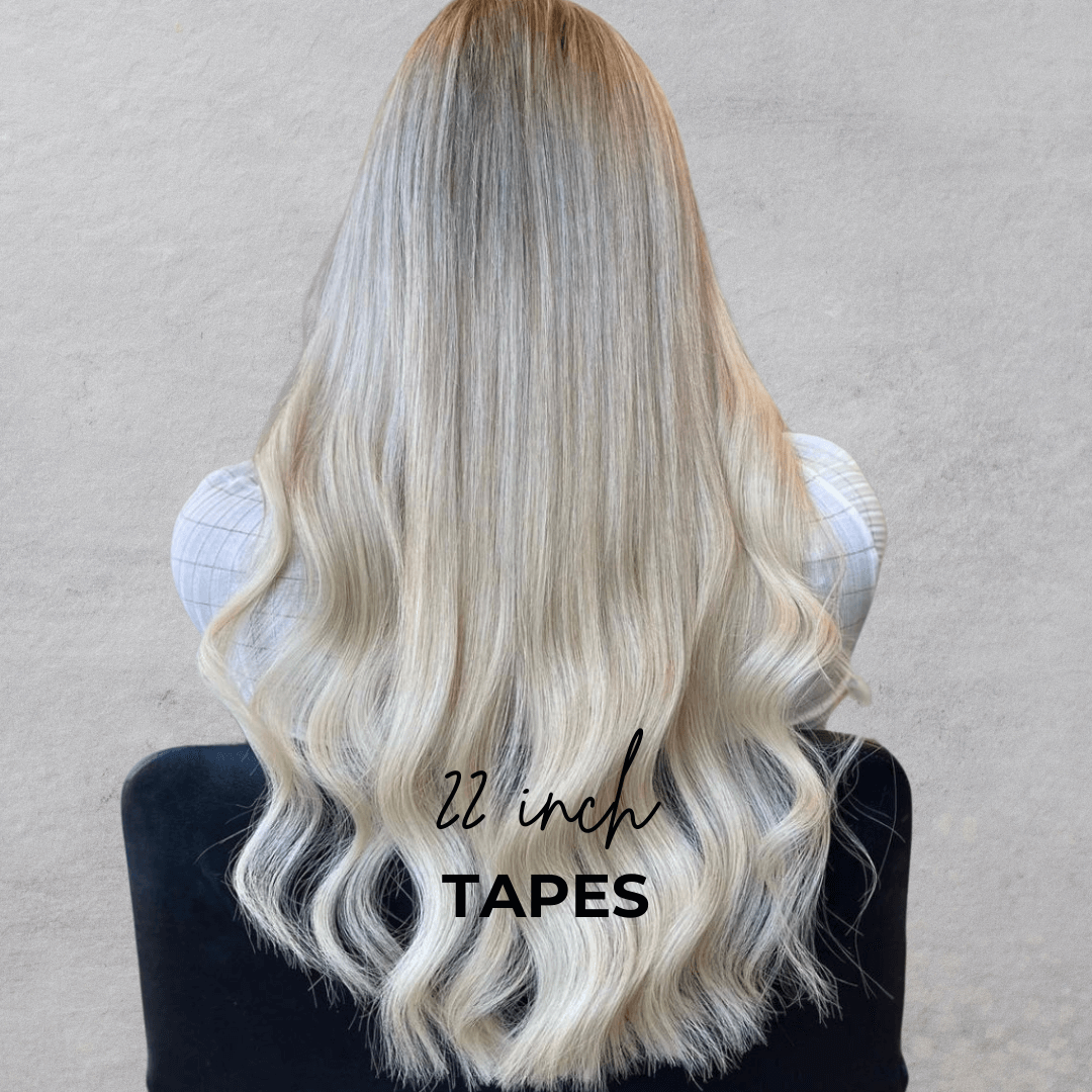 Extensiones de cabello con cinta adhesiva de 22 pulgadas de calidad superior