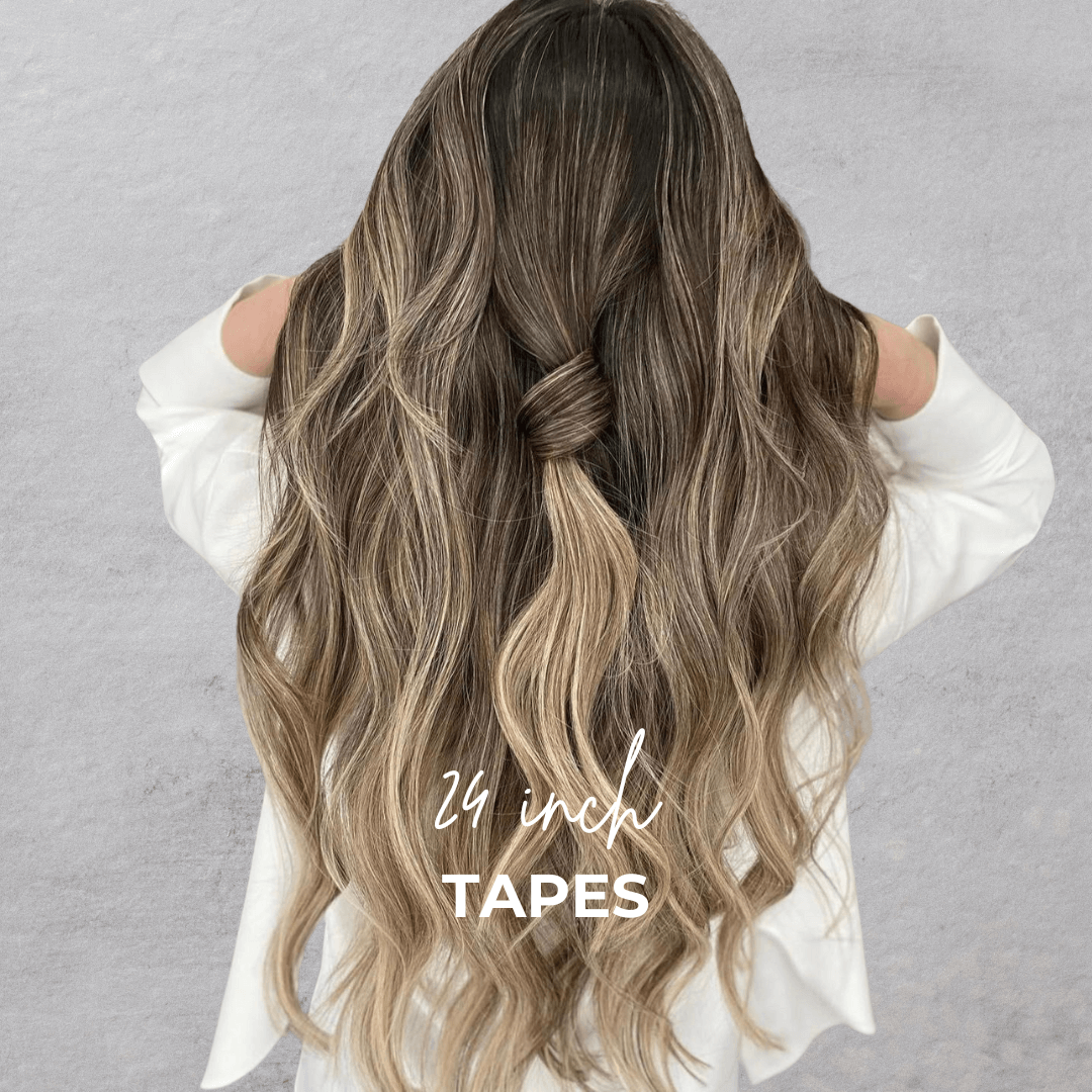 Extensiones de cabello con cinta personalizada de 24 pulgadas
