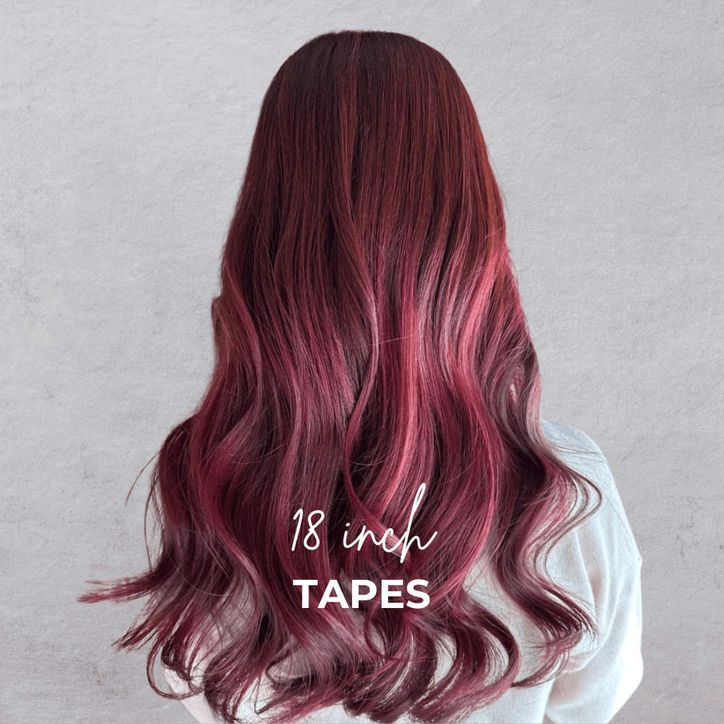Extensiones de cabello con cinta adhesiva de 18 pulgadas de calidad superior