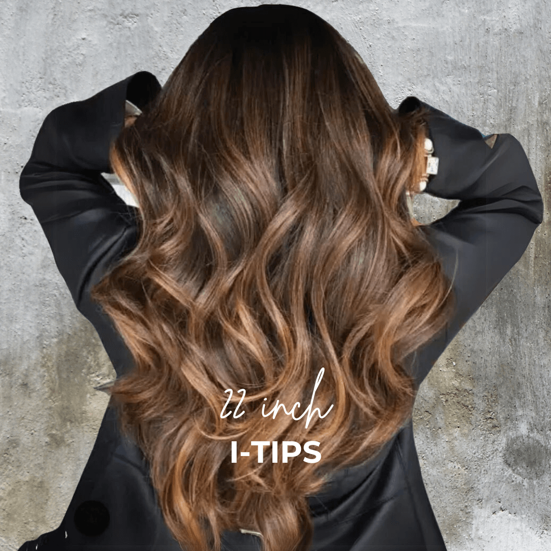 Extensiones de cabello con punta en I de 22 pulgadas