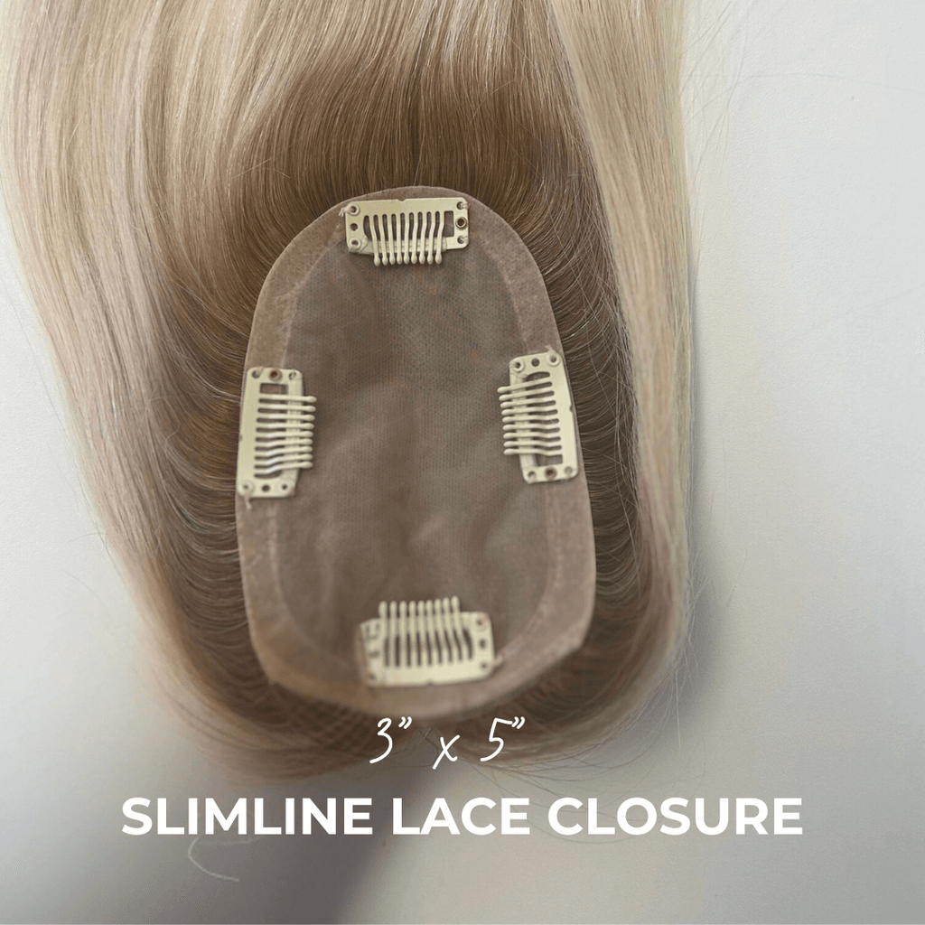 Slimline Lace Base Topper – 3” x 5” | 16” Human Hair for Mesh Integration