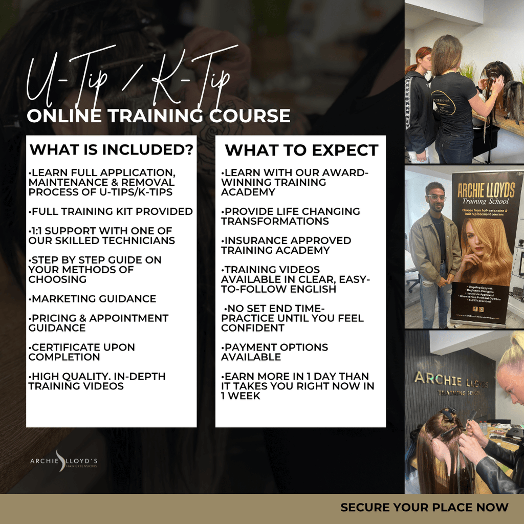 Certified Online U-Tip/ K-Tip / Pre-Bond Hair Extension Course