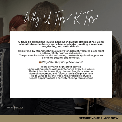 Certified On-Site U-Tip/ K-Tip/  Pre-Bond Hair Extension Course