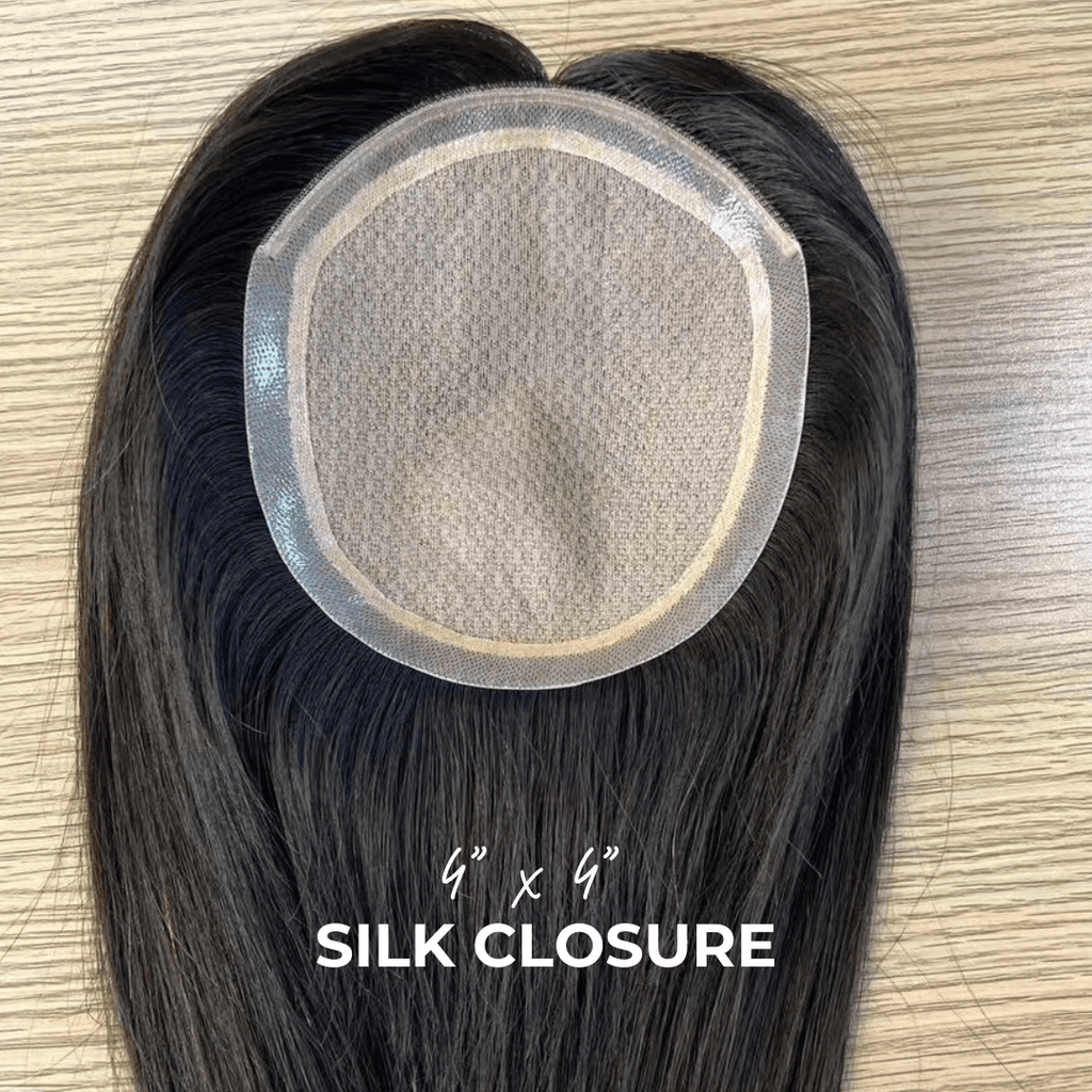 Silk Base Closure – 4” x 4” | 16” Human Hair for Mesh Integration