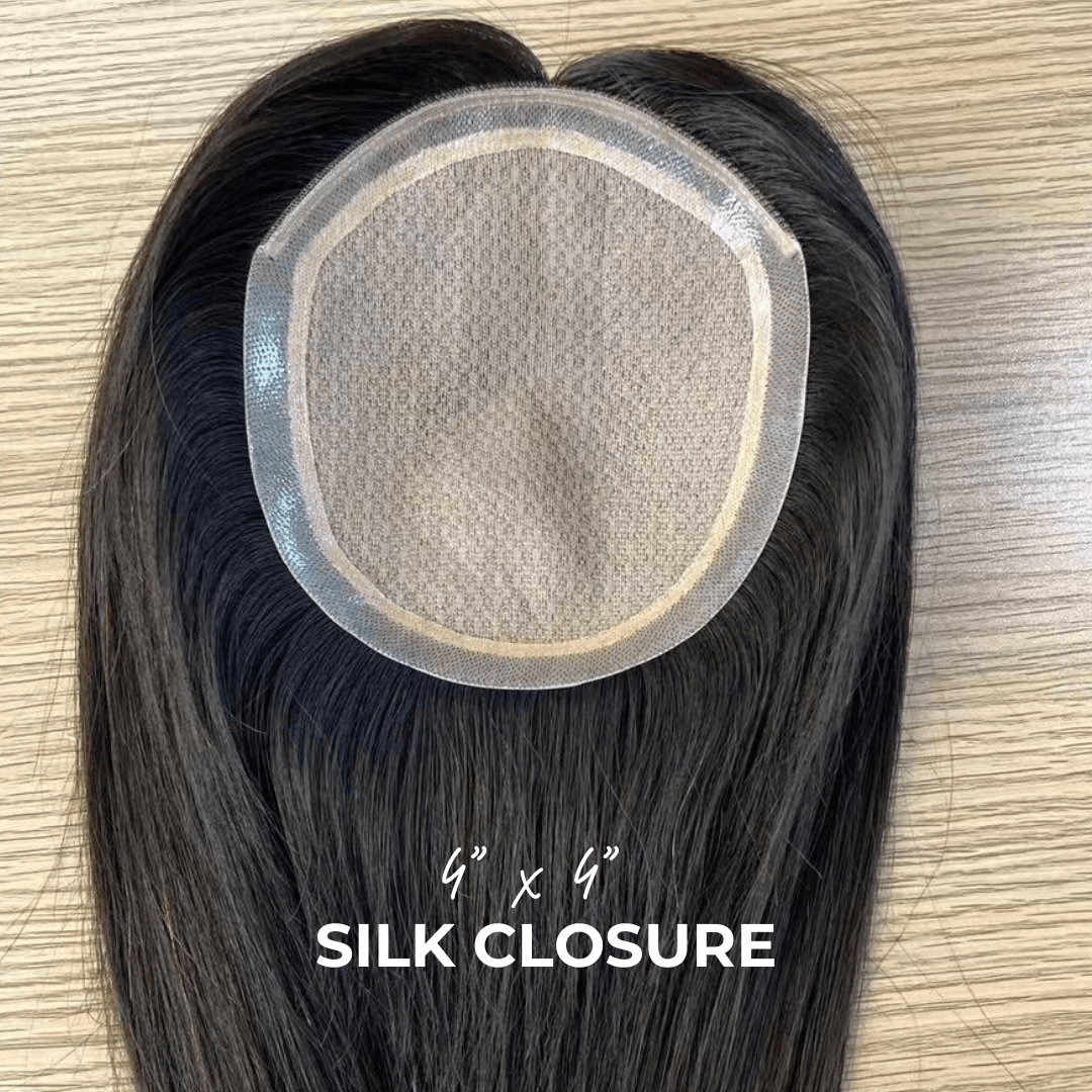 Silk Base Closure – 4” x 4” | 16” Human Hair for Mesh Integration