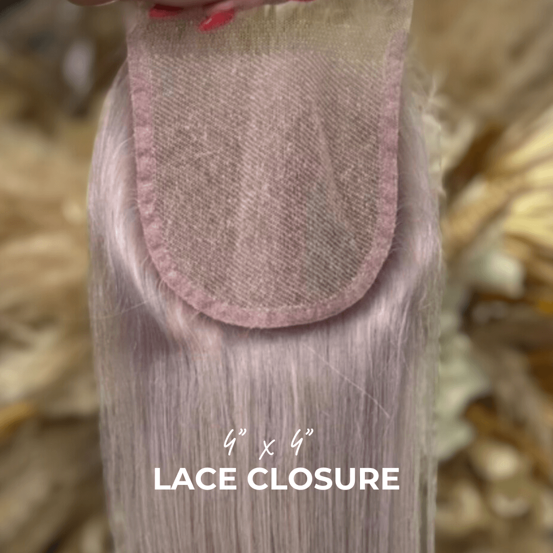 Lace Closure – 4” x 4” | 16” Human Hair for Mesh Integration
