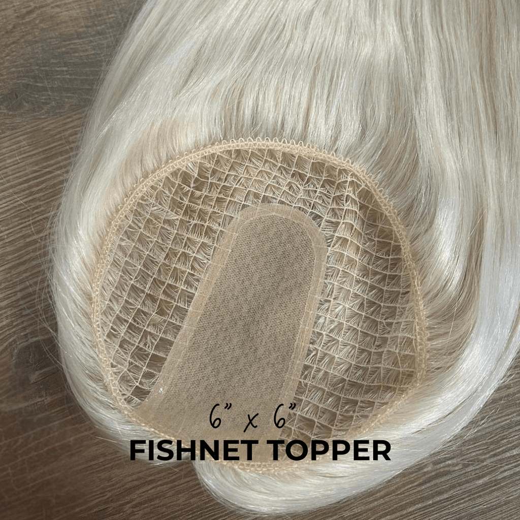 Fishnet Topper – 6” x 6” | 16” Human Hair for Mesh Integration