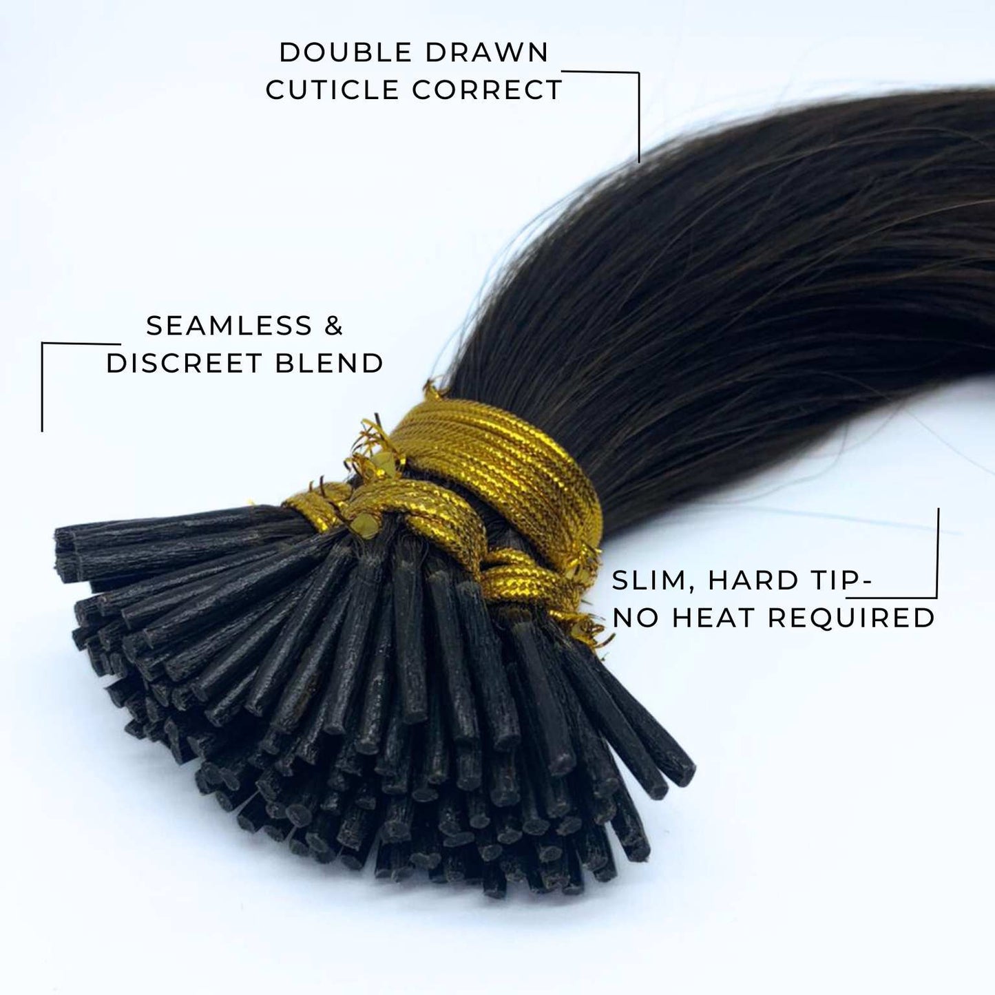 Extensiones de cabello con punta en I personalizadas de 24 pulgadas