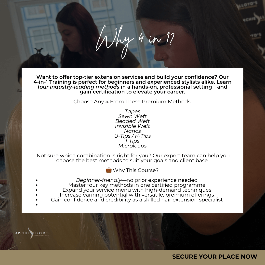 4 IN 1 Most Popular Hair Extension Methods On-Site Course